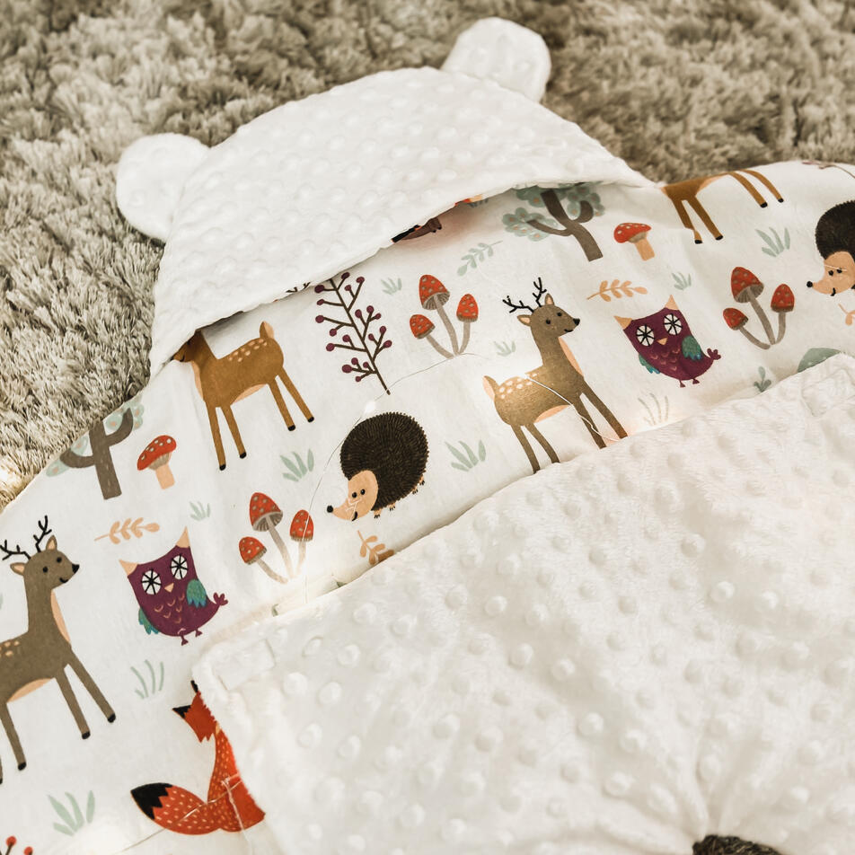 Cream Minky Teddy Blanket