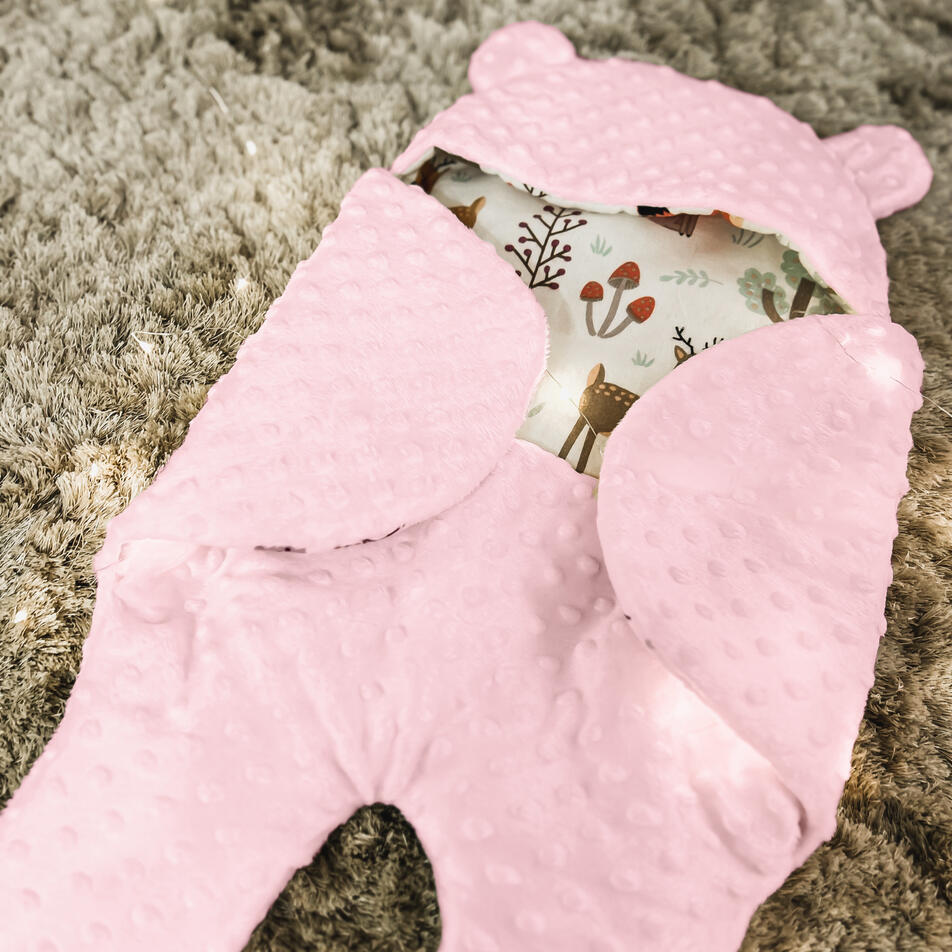 Pink Minky Teddy Blanket